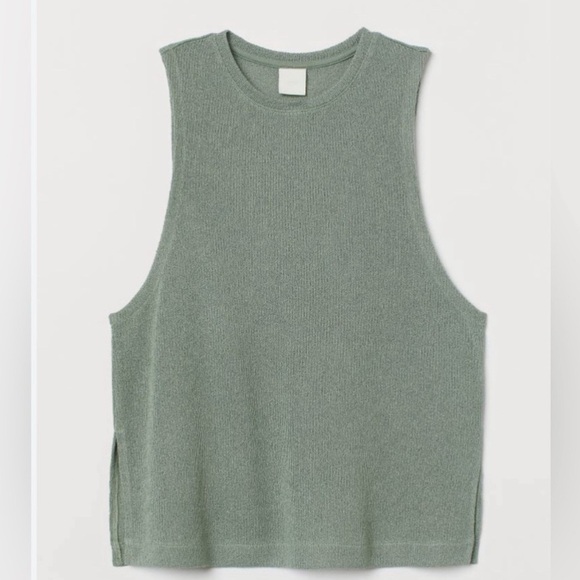 NWOT H&M Sleeveless Sweater Tank Sage Green Size XS - Picture 8 of 8
